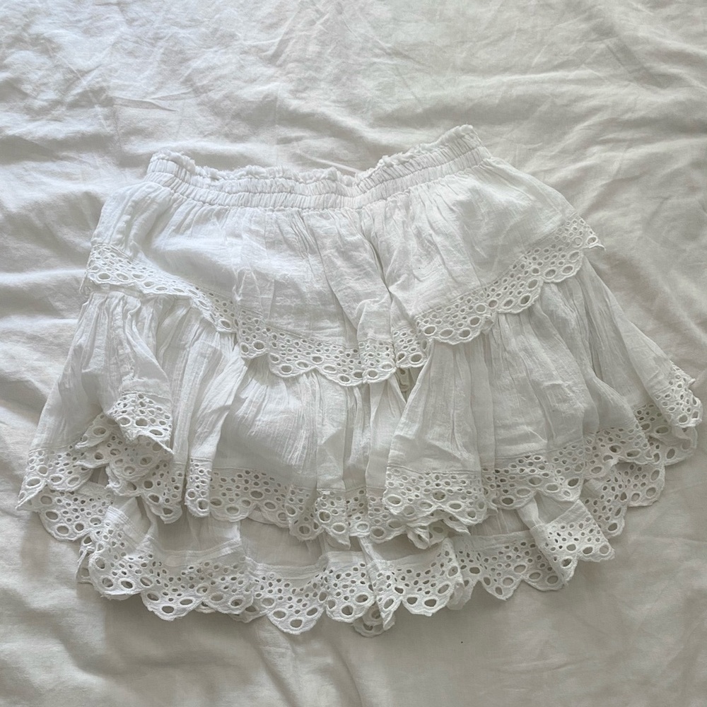 Loveshackfancy White Eyelet Skirt
